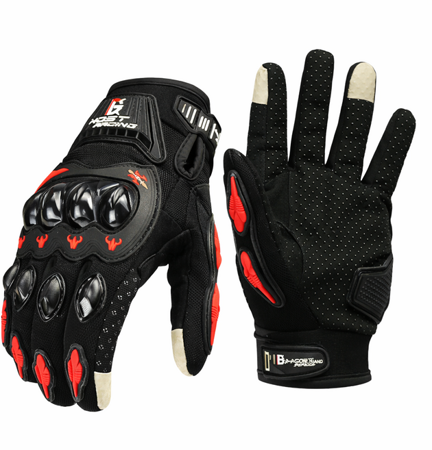 사계절 스마트폰터치 오토바이장갑 바이크 라이더 레이싱 스쿠터 장갑 글러브, 2XL, 레드
