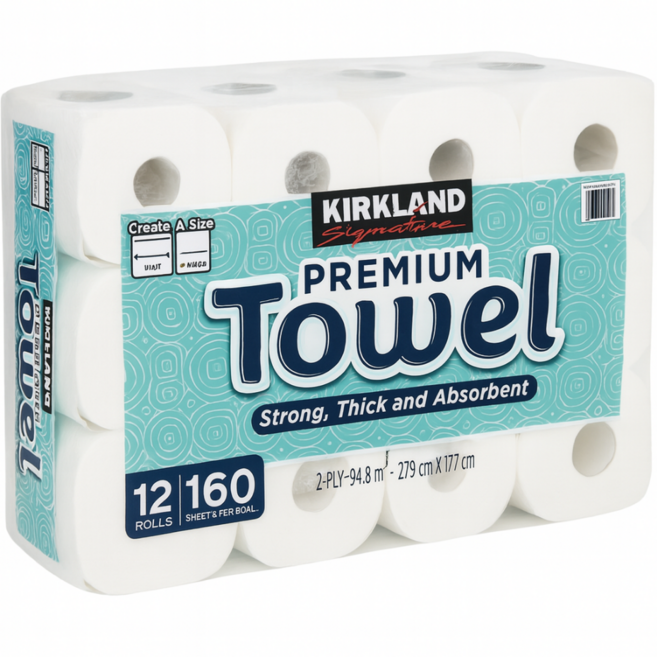 커클랜드 키친타올 종이타올 160매x1롤 코스트코, 12롤, 1개