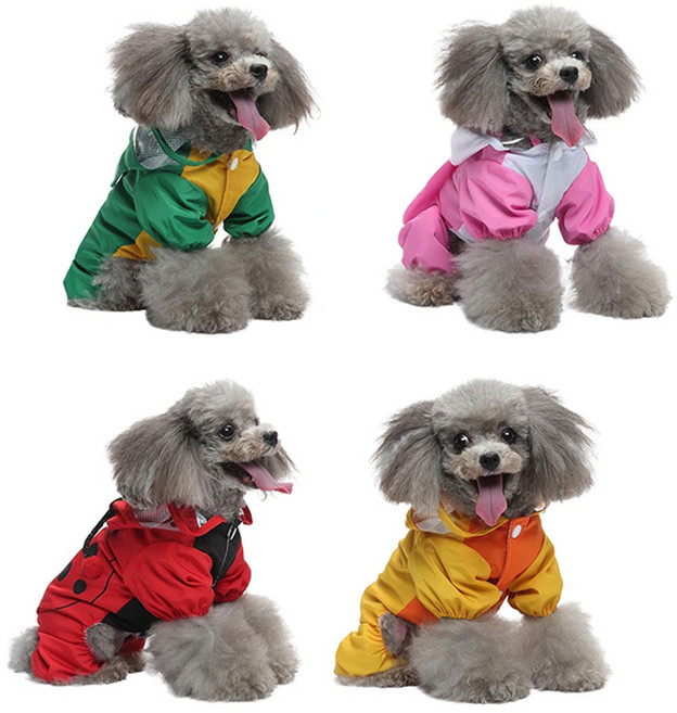 애견 올인원 동물모양 레인코트/ 강아지 우비 점프수트 바람막이, 토끼, 1개