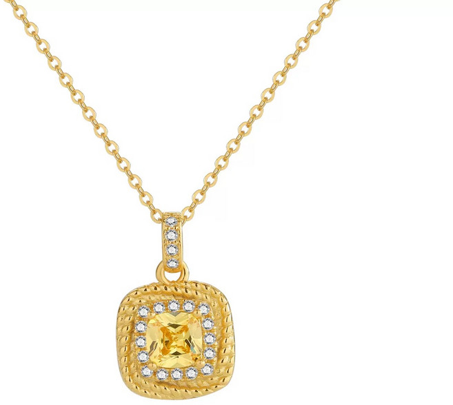 YANGTA 여성 18k 사각 목걸이 여자 데일리 쇄골 목걸이