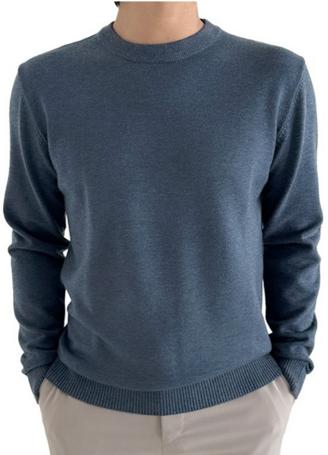 코즈홈 워셔블 남자 명품 니트 소프트 라운드 긴팔 스웨터