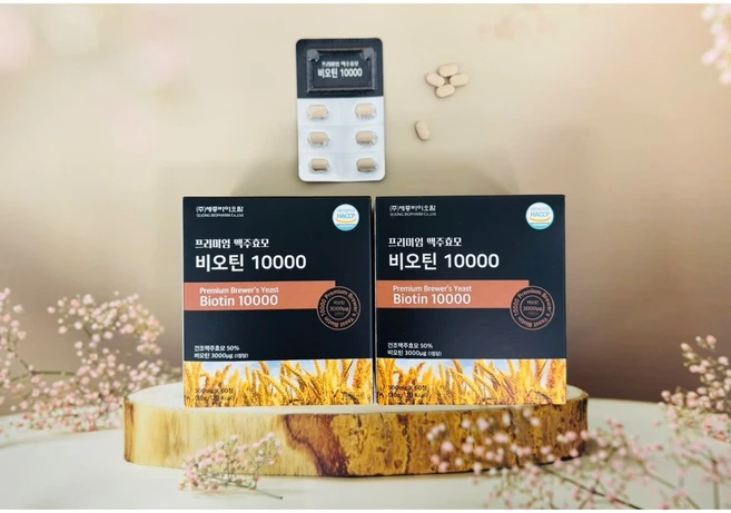 세종바이오팜 프리미엄 맥주효모 비오틴 10000, 2개, 60정 - 쿠팡