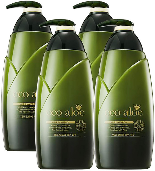 로제 에코퓨어 알로에 헤어 샴푸, 760ml, 4개