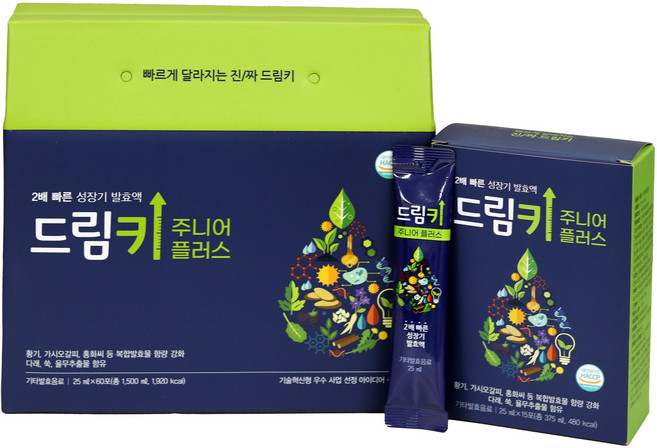 드림키 주니어 플러스 (60포) 중학생 고등학생 청소년 전용 고함량 성장기발효액, 25ml, 1박스