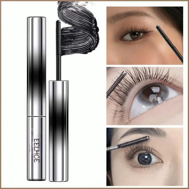 블랙 뷰티 마스카라 여성용 직장인용 데일리 메이크업 땀방지 볼륨업 롱업 방수 지속 농밀 파티 데이트 야간, [2+2]블랙+브라운, 1