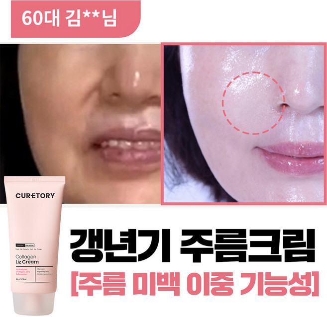 갱년기 완화 콜라겐 주름 개선 에스트로겐 호르몬 주름 피부 개선 크림, 1개, 80g