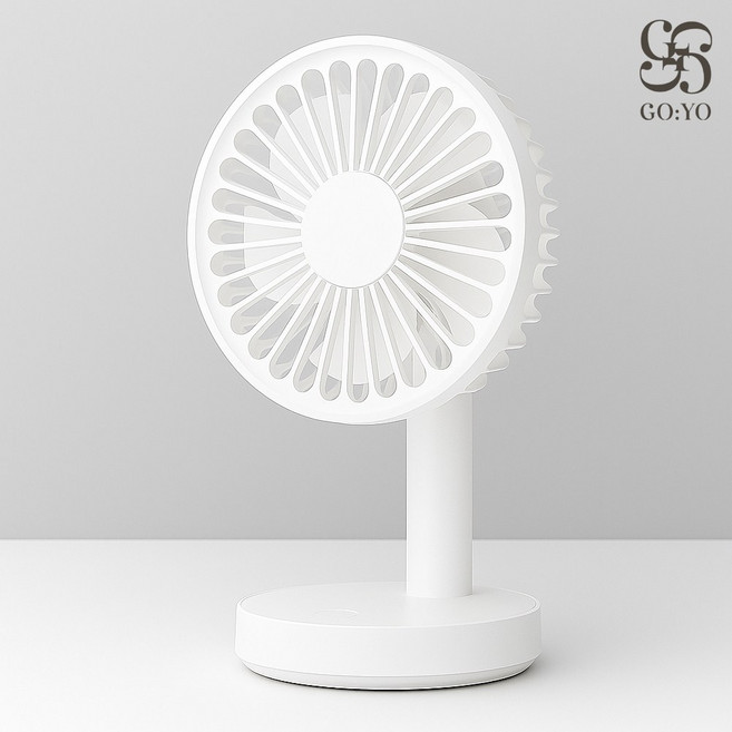 픽템 고요 미니 무선 저소음 무드등 탁상용 선풍기 GO:YO mini, 화이트