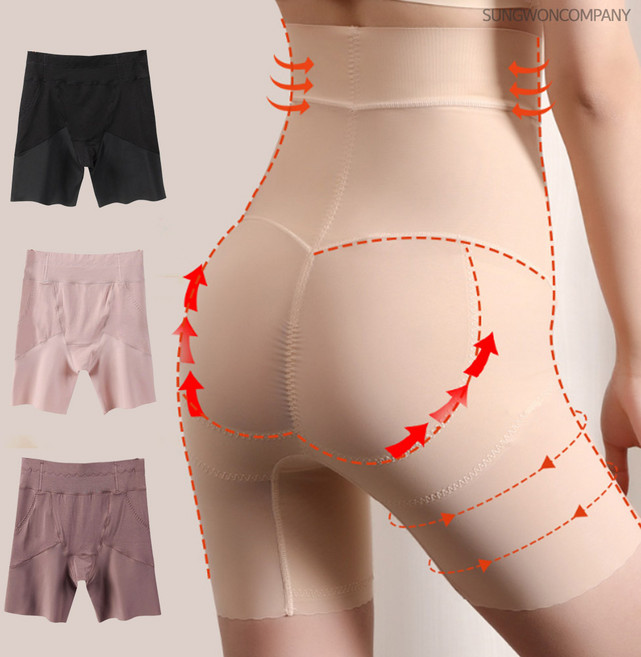 이너퀸 프리수 여성용 95~120 빅사이즈사각 복부 하이웨스트 누디 보정 팬티 바디쉐이퍼 2168보정사각팬티