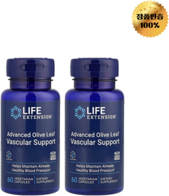1+1 라이프 익스텐션 어드밴스드 올리브 잎 500mg 베지 캡슐 60정, 2개 - 쿠팡