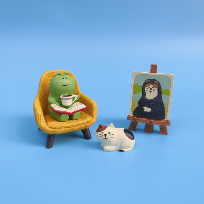 앤티키 개구리 티타임 장식품 세트 미니어처 소품 diy 피규어