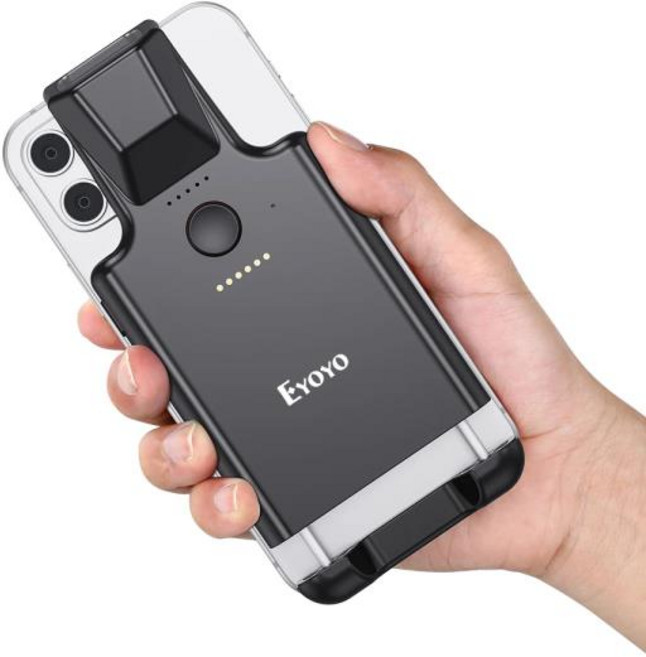바코드스캐너 QR Eyoyo EY-017 휴대용 블루투스 바코드 스캐너 2D 백 클립 데이터 매트릭스 1D QR 리더 안드로이드 IOS 시스템, EY-017P, 1개