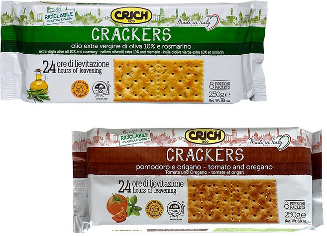크릭 크래커 토마토 앤 바질 250g + 올리브오일 앤 로즈마리 250g, 1세트, 500g