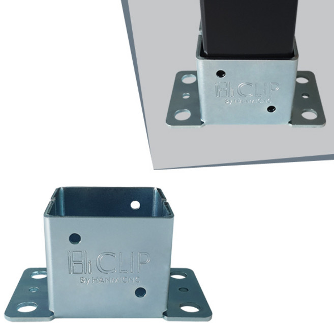 하이클립 사각파이프조인트 아연 각파이프 각관 연결 25 30 40 50 75 100 조인트 브라켓, 25스틸  베이스 바닥고정형, 1개