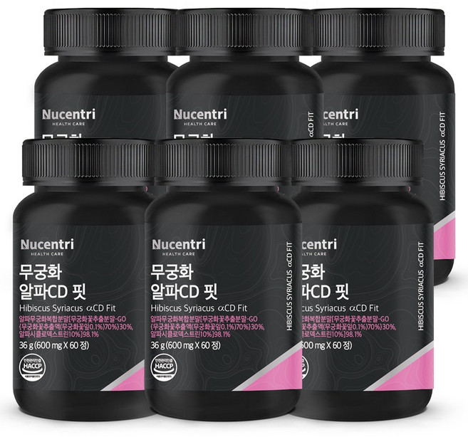 뉴센트리 무궁 알파CD 핏 무궁화 추출물 식약청인증, 6개, 60정