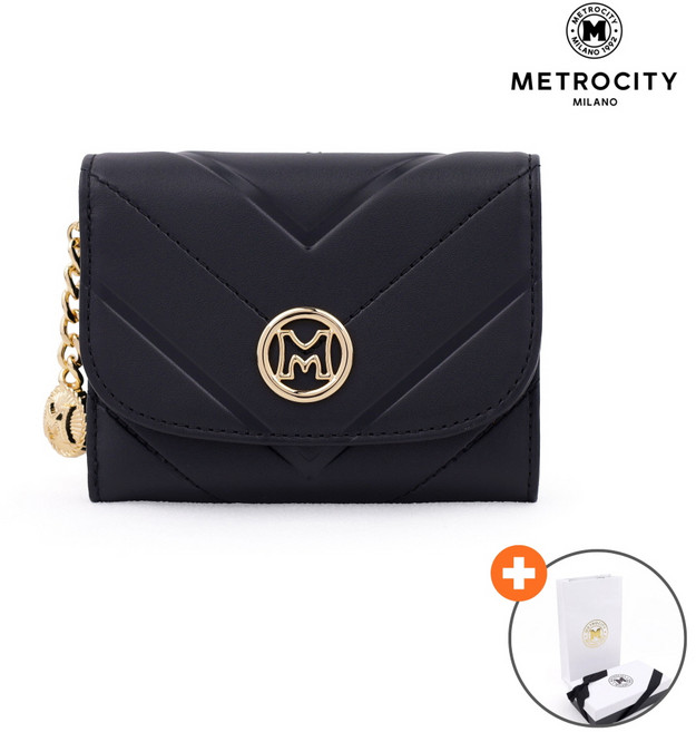 [국내백화점A/S] 메트로시티 반지갑 여성 명품 소가죽지갑 3단반지갑 선물포장