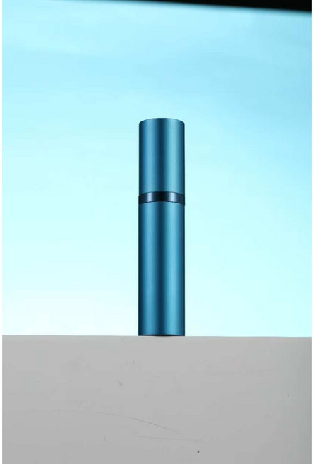 셀벨 천연소가죽 고급 향수케이스 휴대용 펌핑 자동 하단 충전 리필 향수공병 5ml, 1개, 블루, 베이직케이스