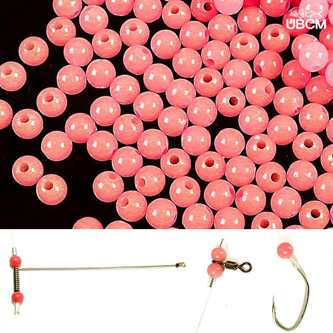 축광비즈 야광구슬 100개입 갈치 에깅 로켓티어 문어 자작채비, 레드 야광 5mm (100개), 1개