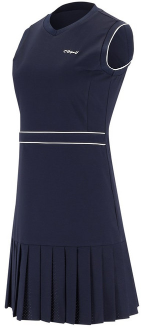 엘르골프 여성 밑단타공 주름 슬리브리스 우븐 원피스 6k 44801 pt