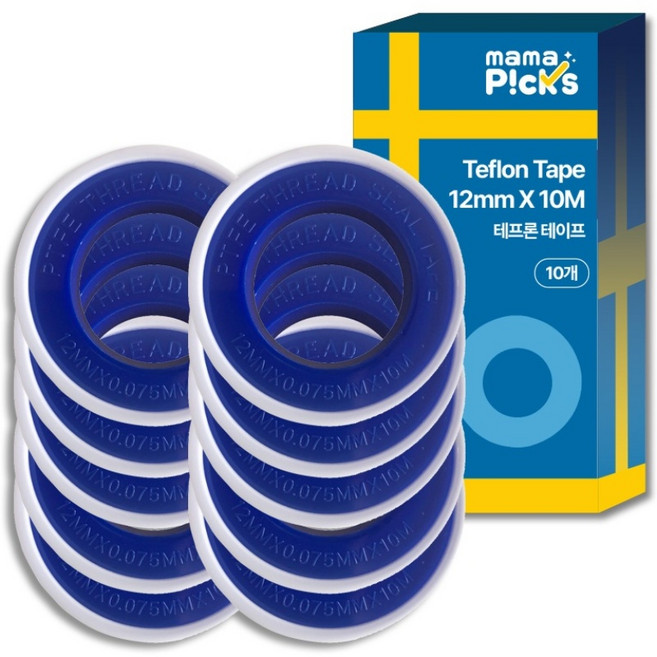 마마픽스 테프론 테이프 12mm 5+5, 10개