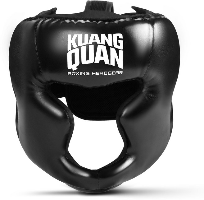 FIVING 복싱 헤드기어 킥복싱 mma 태권도 머리보호대 경량화 격투 훈련 투구, 1개, 블랙