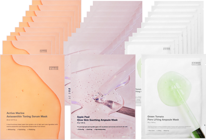 성분에디터 마스크팩 3종 기미 10p + 수분 10p + 모공 10p 세트, 1개, 30개입