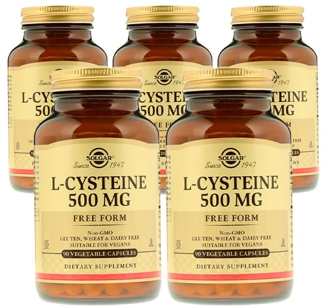 [정품 미국 배송] 솔가 엘 시스테인 500mg 90정 (베지캡슐) Solgar L-Cysteine 500 mg 90 vcap -5개 SET, 450정, 1세트 - 쿠팡