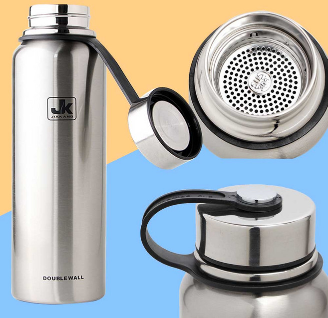 스텐 이중 진공 보온병 27x8.5cm (실버) 1.1리터, 실버, 1개, 1.1L