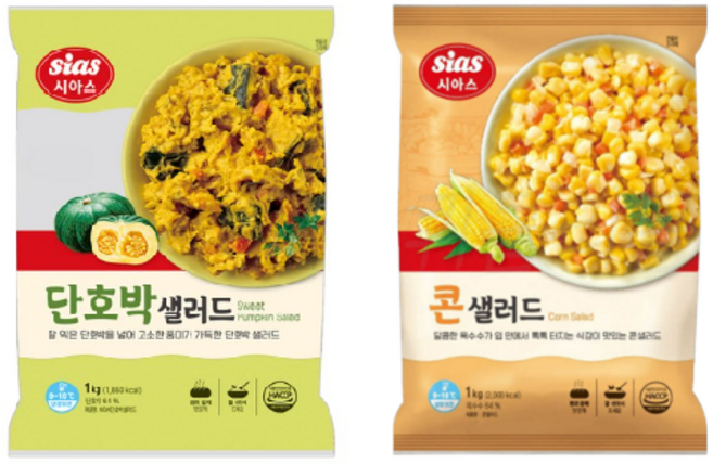 시아스 단호박 샐러드 1kg + 옥수수샐러드 1kg, 1개, 2kg