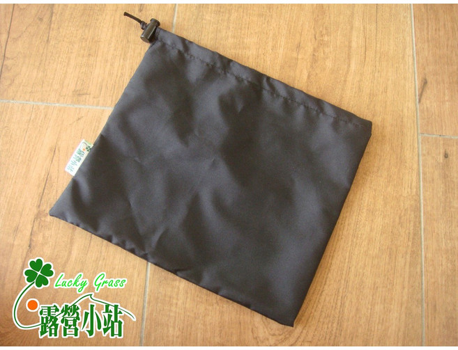 寬口雜物袋-黑 露營小站 餐具收納袋、營釘袋、營繩袋、工具袋 28x25cm, 黑色, 1個