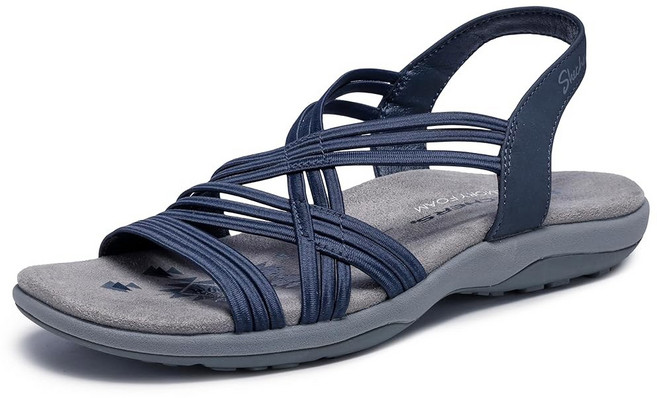 스케쳐스 여성용 레게 슬림 심플 스트레치 샌들