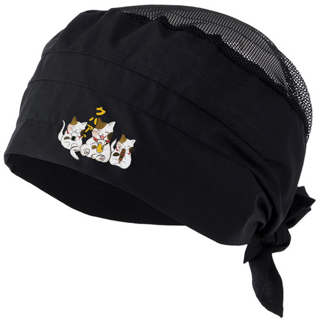 메쉬두건 네코 쿠하 / 커스텀 디자인 망사두건 / 일식디자인 해적모자 / 주방 위생모자 구다폼 X JOOHA