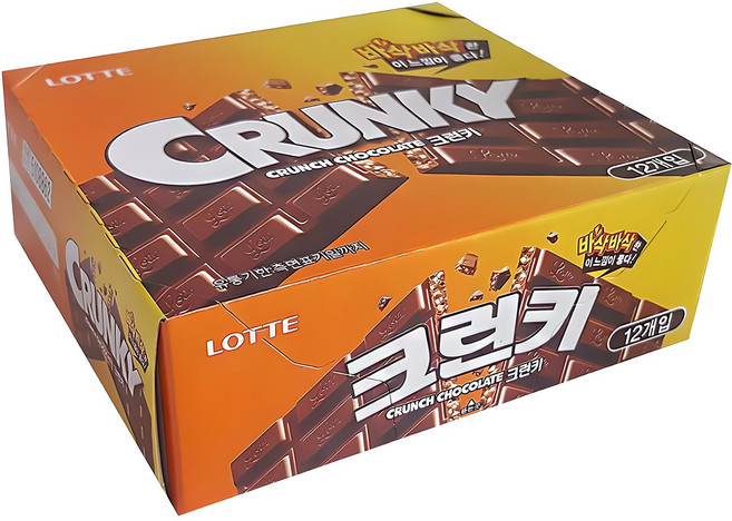 롯데웰푸드 크런키 초콜릿, 34g, 12개