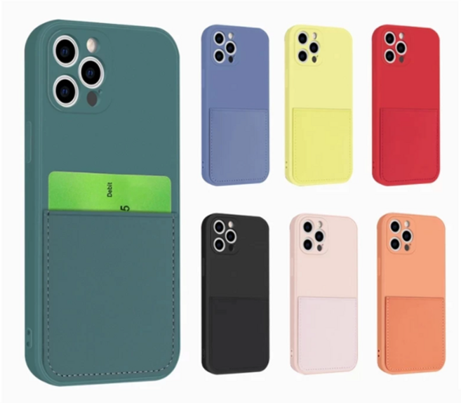 아이폰 15프로맥스 카드수납 실리콘케이스 파스텔 카드포켓