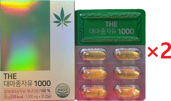 닥터루템 THE 대마종자유 1000 1 000mg x 30캡슐, 30회분, 2박스