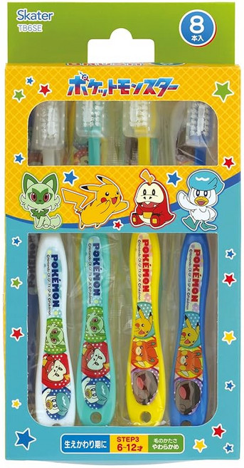 スケーター(Skater) 스케이터 TB6SE 어린이 칫솔 초등학생용 6-12세 소프트 8조각 6.1인치(15.5cm) 포켓몬 일본 출고 키즈, スケーター(Skater) 스케이터 TB6SE 어린이 칫, 1개