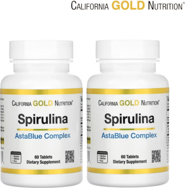 CGN 캘리포니아골드뉴트리션 스피룰리나 아스타블루 복합체, 60정, 2개