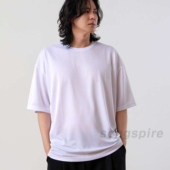 1+1 오버핏 쿨론 반팔티 S~5XL 남여공용 빅사이즈 드라이핏 무지 쿨링 반팔티