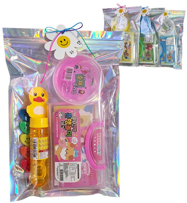 디어앤미 유치원 어린이집 생일 선물 답레품 구디백 완포장 세트, 1세트, 혼합색상