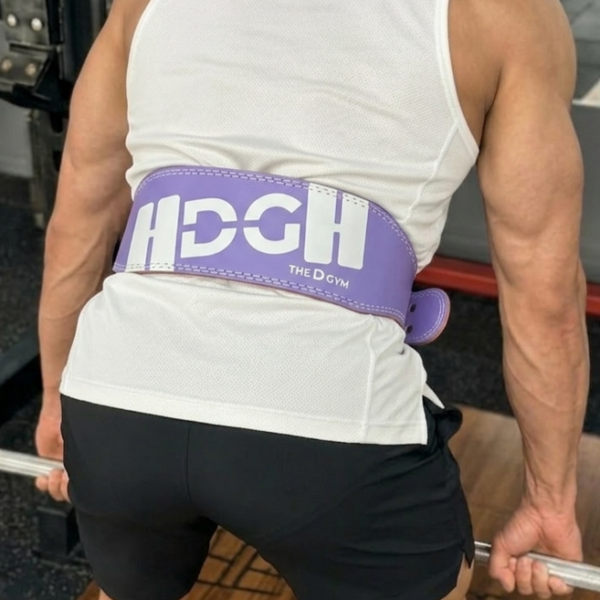 더디짐 헬스 벨트 가죽 복압 파워 리프팅 벨트, 라벤더 퍼플, 1개