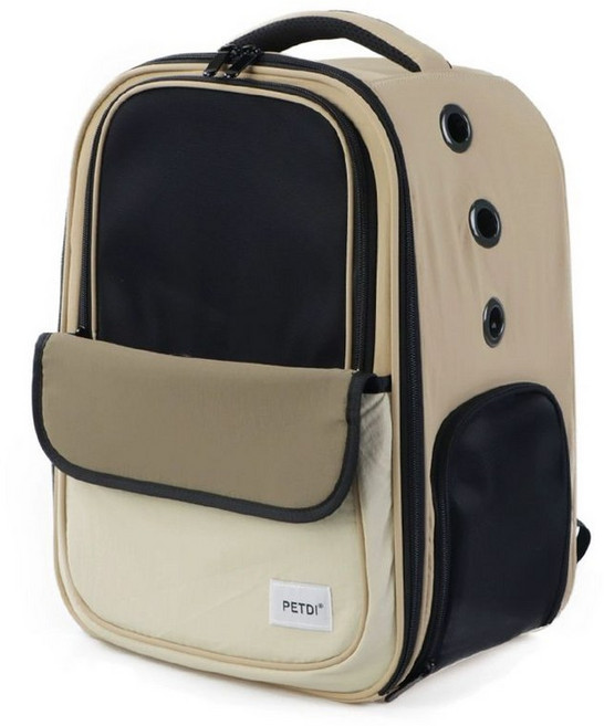 강아지 가방 백팩 확장형 애견 옥희독희 네모 위고백 반려동물 포대기 이동 대형, 1개, 체스트넛브라운