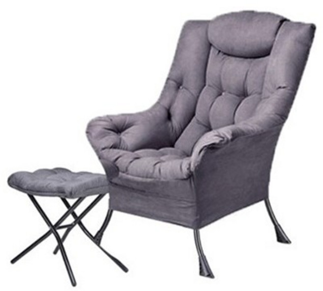 캠프밸리 릴렉스 밀란쇼파 플러스 세트(스툴포함) 패브릭쇼파 1인용쇼파, 다크그레이 플러스