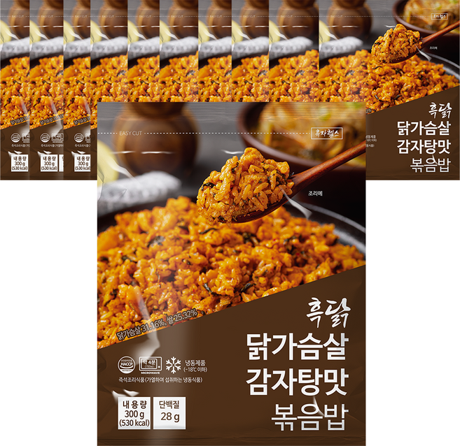흑닭 닭가슴살 감자탕맛 볶음밥, 10개, 300g