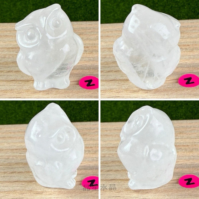 晶星 天然白水晶貓頭鷹擺件, Z