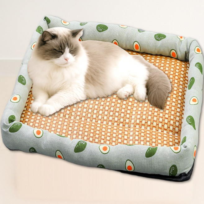 몰찜 반려동물 펫매트 쿨링 방석, 그린비 아보카도, 1개