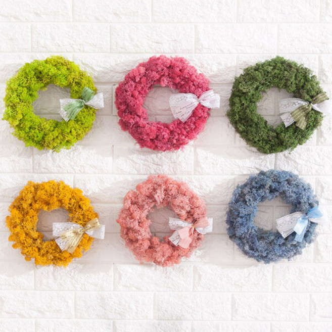 스칸디아모스 공기정화식물 리스 26cm 6컬러 인테리어 천연 이끼 벽장식 소품 플랜테리어 벽걸이 현관, 씨클라멘