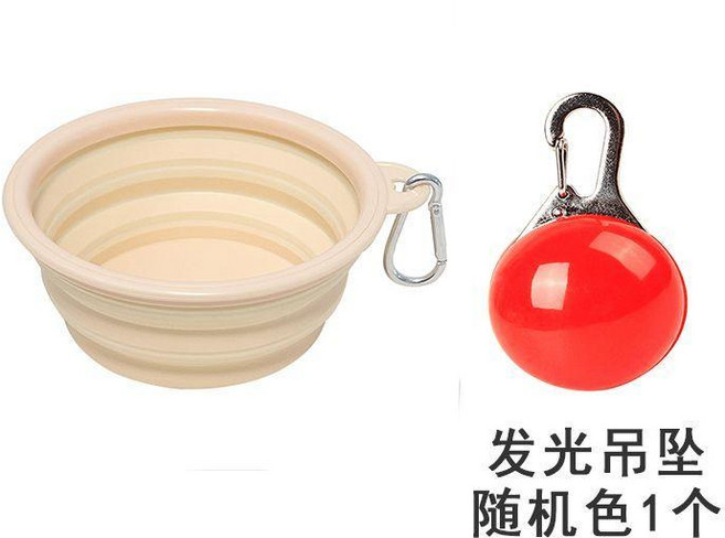 寵物折疊碗 便攜食盆, 馬卡龍綠,大號, 1個