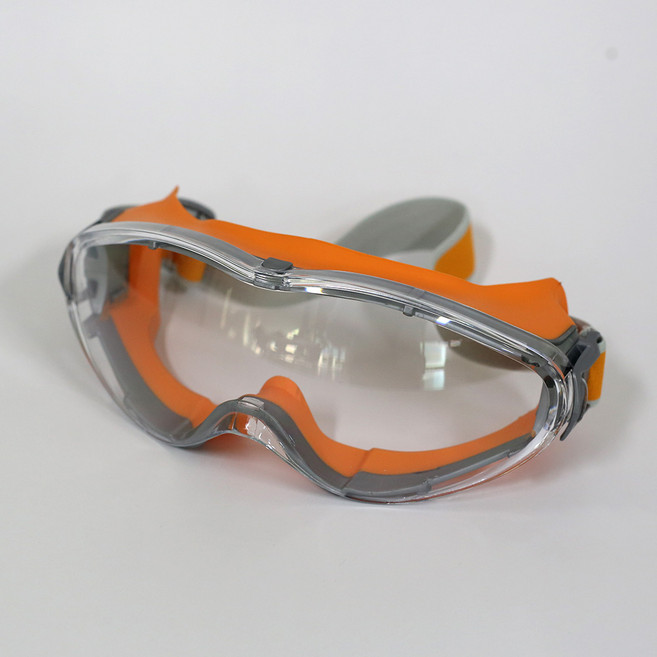 울트라 클리어 산업용 안전고글 안경겸착용 보안경 투명, 1개, 오렌지