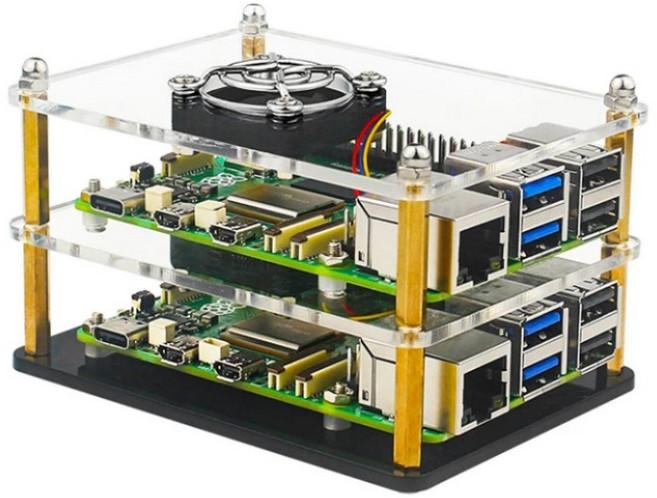 라즈베리파이 5 적층형 아크릴 케이스 2단, 1개