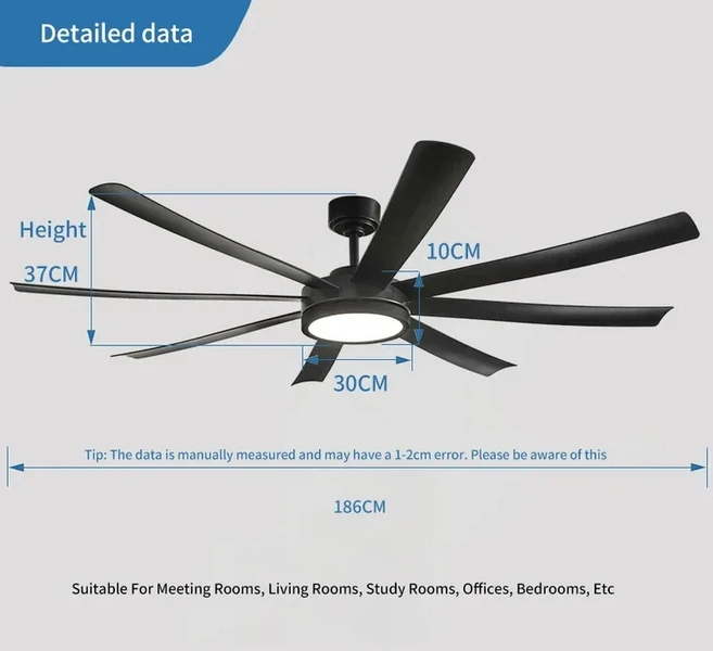 숨겨진 DC 모터 천장 선풍기 조명 침실 레스토랑 거실 가정용 및 제어