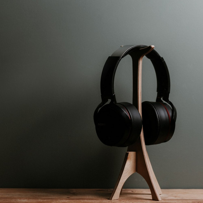 石三木廠 ipep 耳機架 桌面收納展示架, 一個, 木色